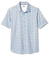 Johnston & Murphy XC4 Skull Print Performance Short Sleeve Woven Shirt