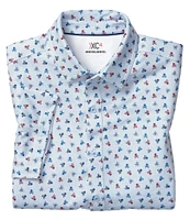 Johnston & Murphy XC4 Skull Print Performance Short Sleeve Woven Shirt