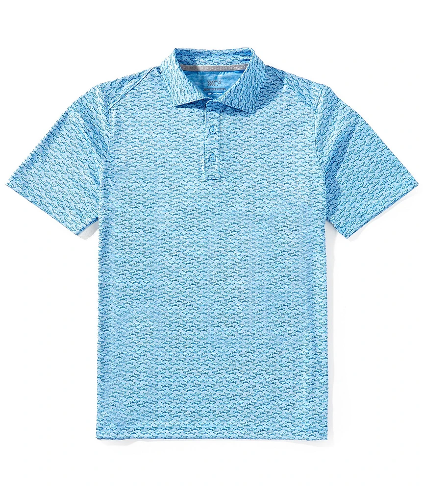 Johnston & Murphy XC4 Tonal Print Short Sleeve Polo Shirt