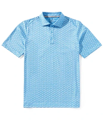 Johnston & Murphy XC4 Tonal Print Short Sleeve Polo Shirt