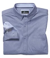 Johnston & Murphy XCFlex Performance Stretch Diamond Grid Long Sleeve Woven Shirt