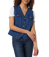 Jones New York Button Front City Denim Vest