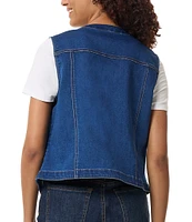 Jones New York Button Front City Denim Vest