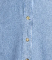 Jones New York Chambray Tiered Button Front Midi Skirt