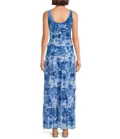 Jones New York Chiffon Sleeveless Multi Tier A-Line Maxi Dress