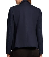 Jones New York City Denim Faux Double-Breasted Notch Lapel Open-Front Jacket