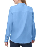 Jones New York Collared Neck Long Sleeve Button-Front Top