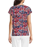 Jones New York Double Keyhole Cap Sleeve Top