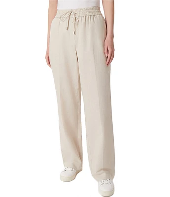 Jones New York Drawstring Tie Waist Pocketed Pull-On Wide Leg Trouser