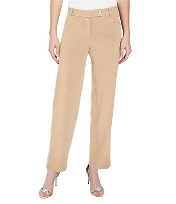 Jones New York Duke Stretch Solid Woven Slim Straight Leg Ankle Pants