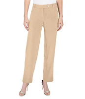 Jones New York Duke Stretch Solid Woven Slim Straight Leg Ankle Pants