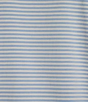 Jones New York Feeder Stripe Crew Neck Ruffled Elbow Sleeve Tee