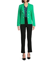 Jones New York Linen Blend Faux Double Breasted Jacket