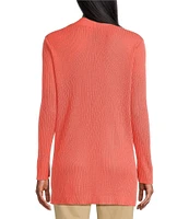 Jones New York Open Front Long Sleeve Ribbed Cardigan