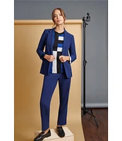Jones New York Long Sleeve Rolled Cuff Notched Collar Jacket