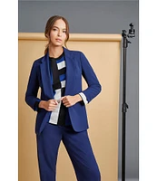 Jones New York Long Sleeve Rolled Cuff Notched Collar Jacket