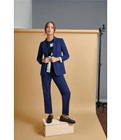 Jones New York Long Sleeve Rolled Cuff Notched Collar Jacket
