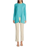 Jones New York Malibu Yarn Long Sleeve Open Front Ribbed Cardigan