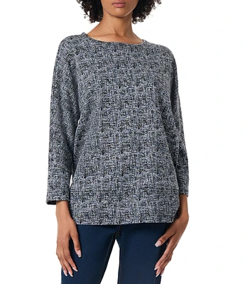 Jones New York Novelty Jacquard 3/4 Dolman Sleeve Tunic