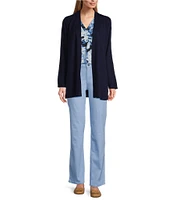 Jones New York Open Front Side Slit Icon Cardigan