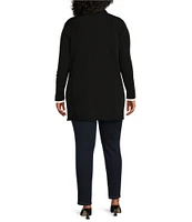 Jones New York Plus Size Icon Side Slit Hem Open-Front Cardigan