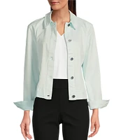 Jones New York Point Collar Patch Pocket Denim Jacket