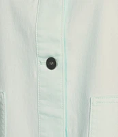 Jones New York Point Collar Patch Pocket Denim Jacket