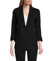 Jones New York Ponte Notch Lapel One-Button Jacket