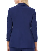 Jones New York Roll Cuff Notch Lapel 3/4 Sleeve Blazer