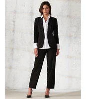 Jones New York Roll Cuff Notch Lapel 3/4 Sleeve Blazer