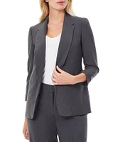 Jones New York Roll Cuff Notch Lapel 3/4 Sleeve Blazer