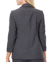 Jones New York Roll Cuff Notch Lapel 3/4 Sleeve Blazer