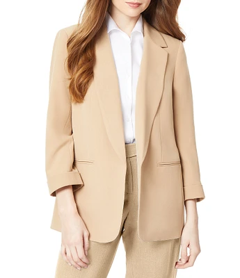 Jones New York Roll Cuff Notch Lapel 3/4 Sleeve Blazer