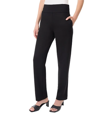 Jones New York Serenity Knit Pull-On Wide Waistband Straight Leg Pant