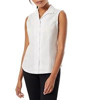 Jones New York Sleeveless Button Front Collared Blouse