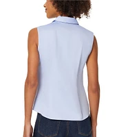 Jones New York Sleeveless Button Front Collared Blouse