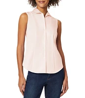 Jones New York Sleeveless Button Front Collared Blouse