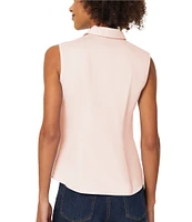 Jones New York Sleeveless Button Front Collared Blouse