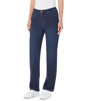 Jones New York Stretch Denim Lexington Straight-Leg Jeans