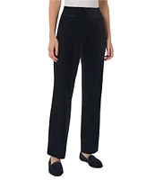 Jones New York Stretch Velour Straight Leg Slash Pocket Pant