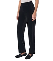 Jones New York Stretch Velour Straight Leg Slash Pocket Pant