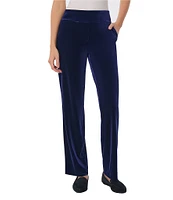 Jones New York Stretch Velour Straight Leg Slash Pocket Pant