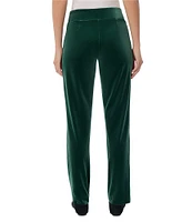 Jones New York Stretch Velour Straight Leg Slash Pocket Pant