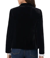 Jones New York Velvet Notch Lapel Faux Double Breasted Blazer