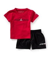Jordan Baby Boys 12-24 Months Short-Sleeve Logo Knit T-Shirt & Coordinating Mesh Shorts Set