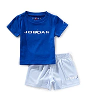 Jordan Baby Boys 12-24 Months Short-Sleeve Logo Knit T-Shirt & Coordinating Mesh Shorts Set