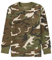 Jordan Big Boys 8-20 Long Sleeve Brooklyn Camouflage-Printed T-Shirt