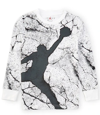 Jordan Big Boys 8-20 Long Sleeve Jumpman Cement T-Shirt