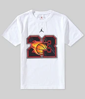 Jordan Big Boys 8-20 Short-Sleeve Customized Air 23 Flame T-Shirt