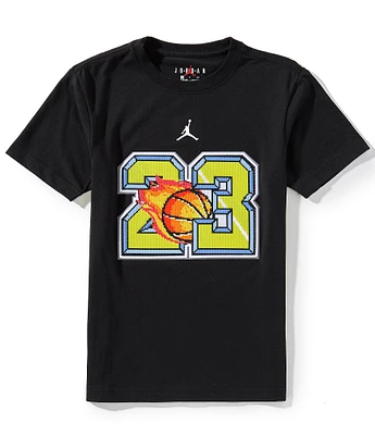 Jordan Big Boys 8-20 Short-Sleeve Customized Air 23 Flame T-Shirt
